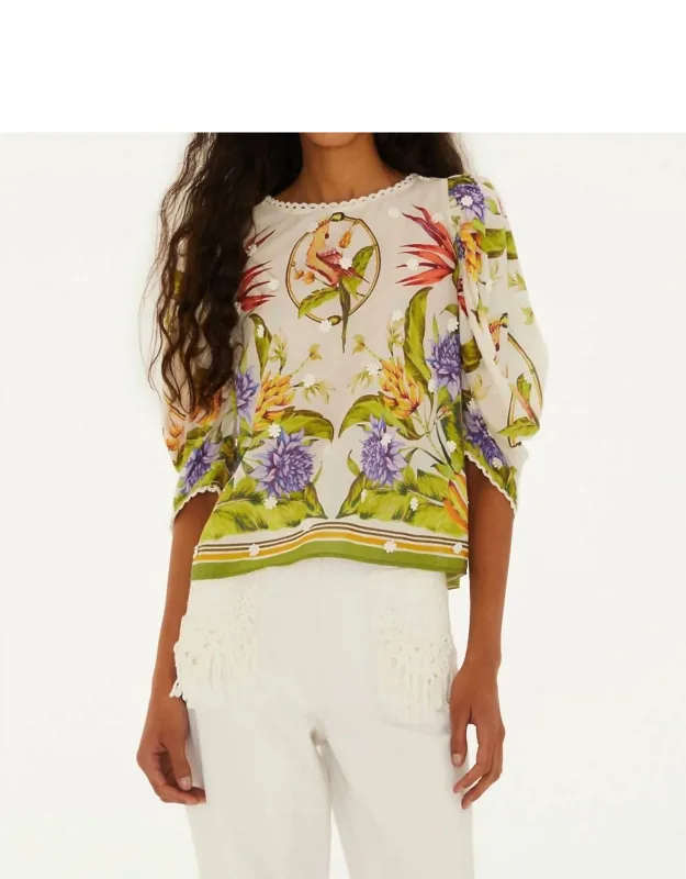 Tropical Scarf Blouse