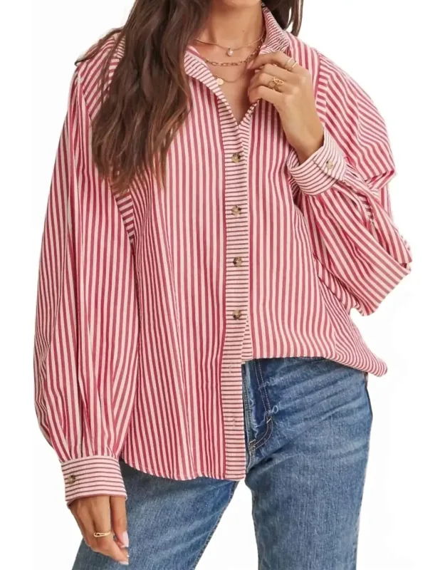 Effortless Drape Batwing Button-down Shirt
