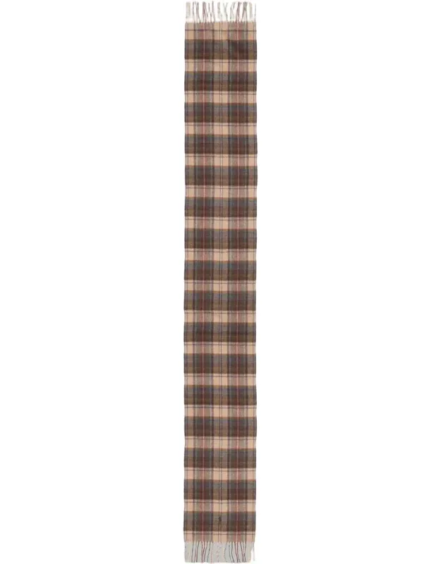 Plaid Fringed Wool-blend Scarf