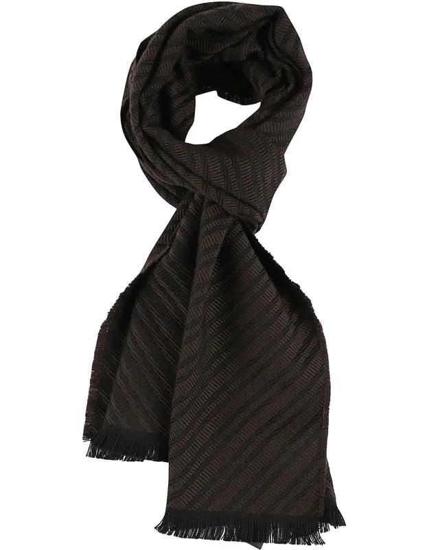 Herringbone Pattern Virgin Wool Scarf