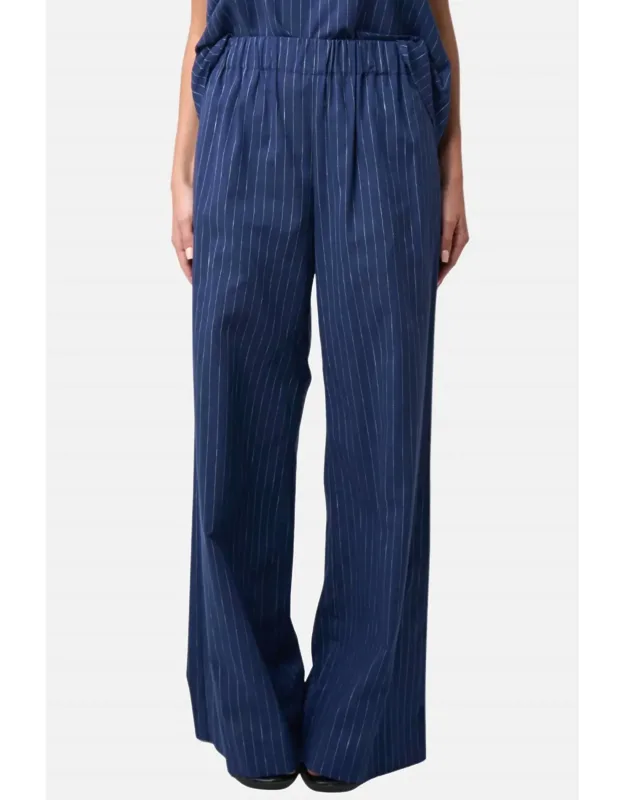 Cotton Linen Striped Pants