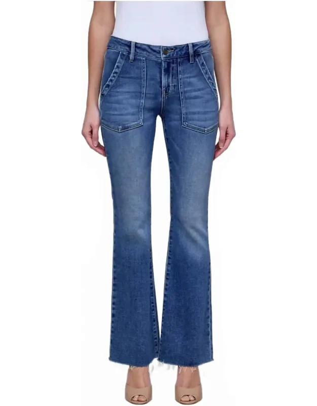 Flare Jeans With Patch Pockets
