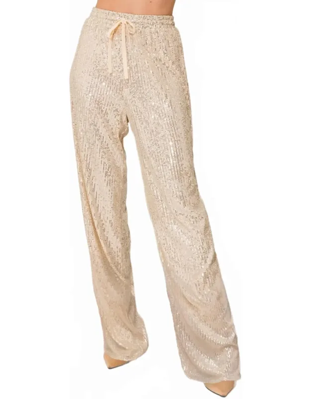 Sequins Straight Leg Pants