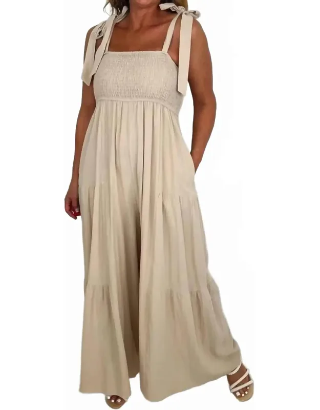 Just A Sunshine Day Cotton Blend Jumpsuit
