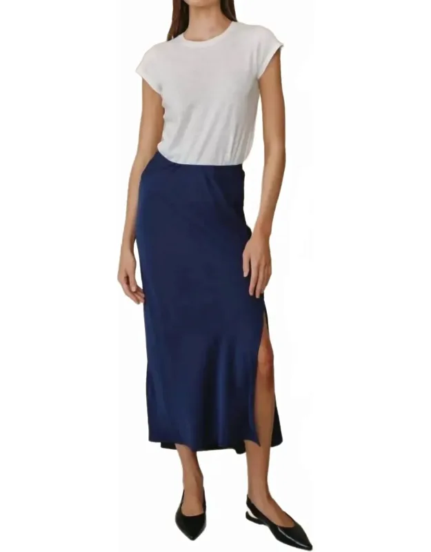Side Slit Bias Maxi Skirt