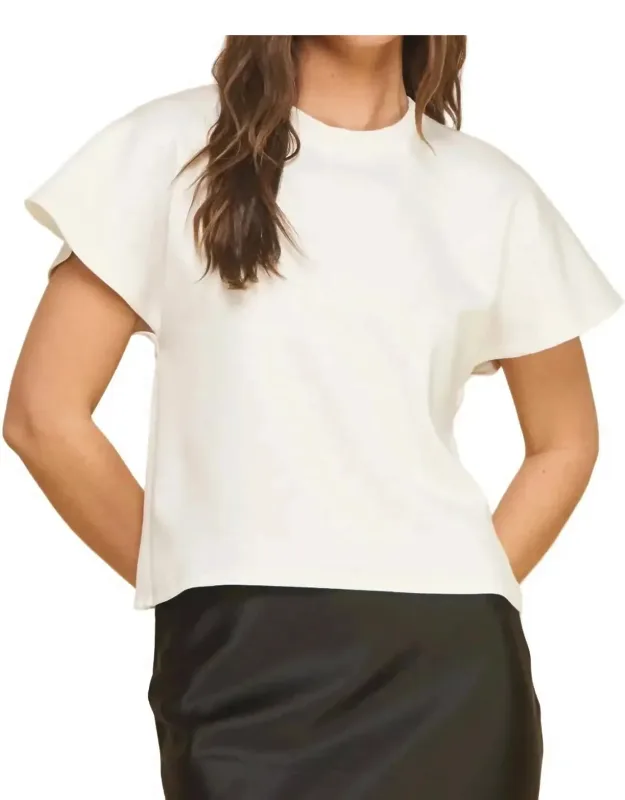 Flared Short Sleeve Scuba Top