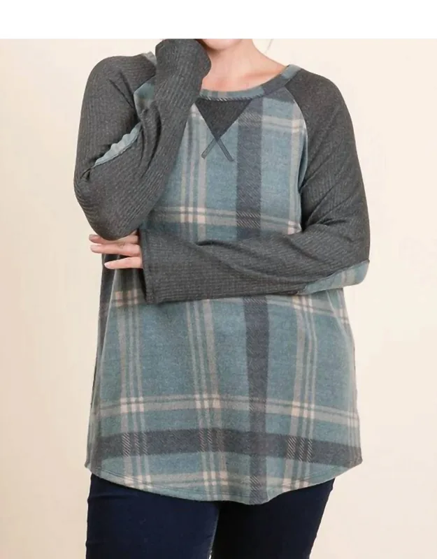Stevie Plaid Color Block Top
