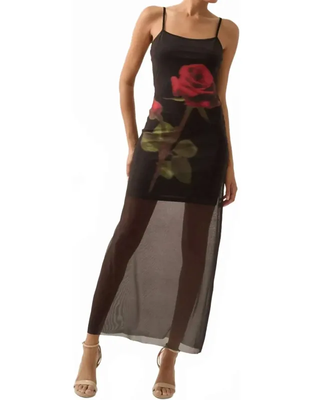 Layered Mesh Maxi Slip Dress
