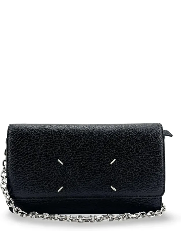 Postitch Leather Chain Wallet
