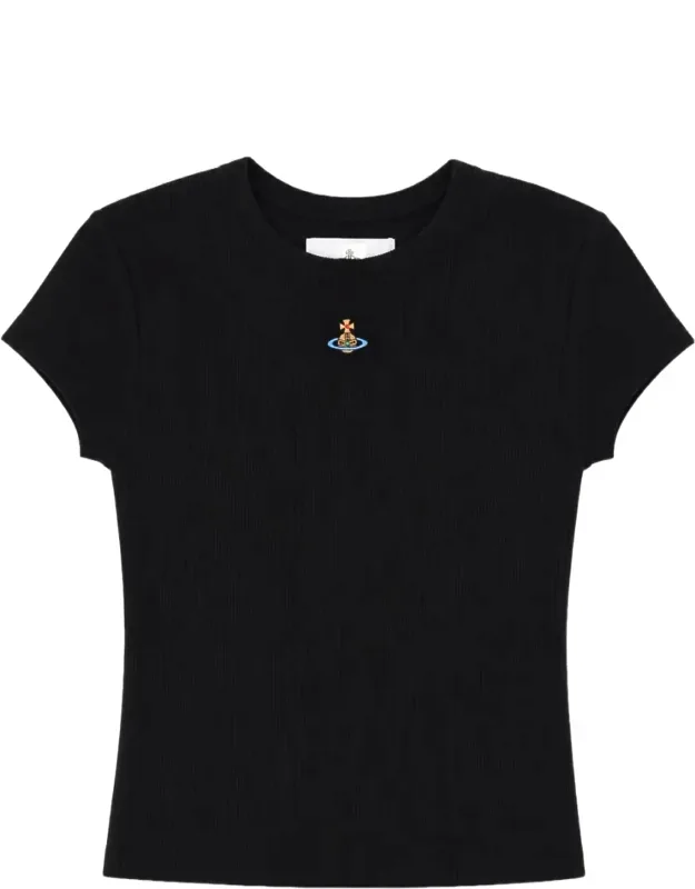 Fitted Short-sleeve Ribbed T-shirt