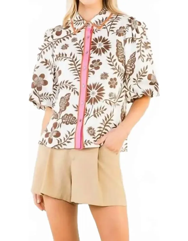 Floral Short Sleeve Blouse