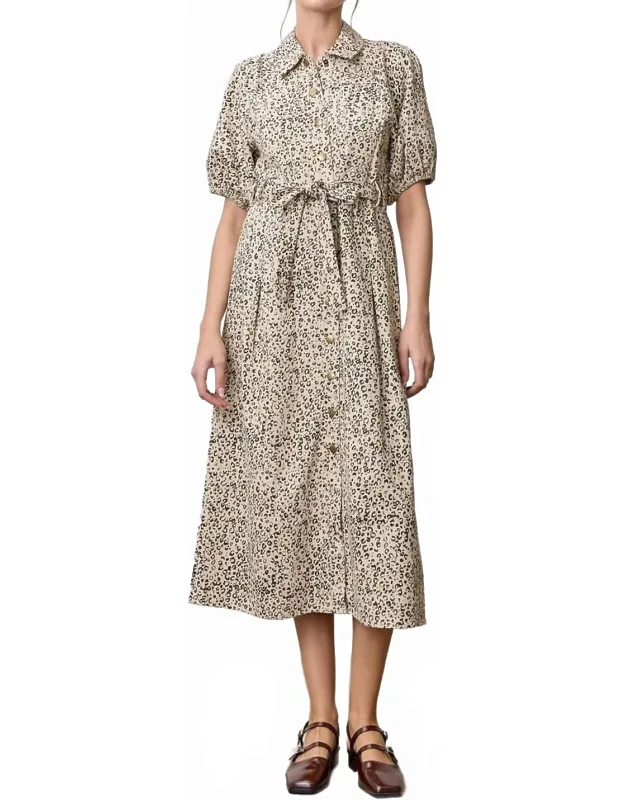 Leopard Print Midi Dress