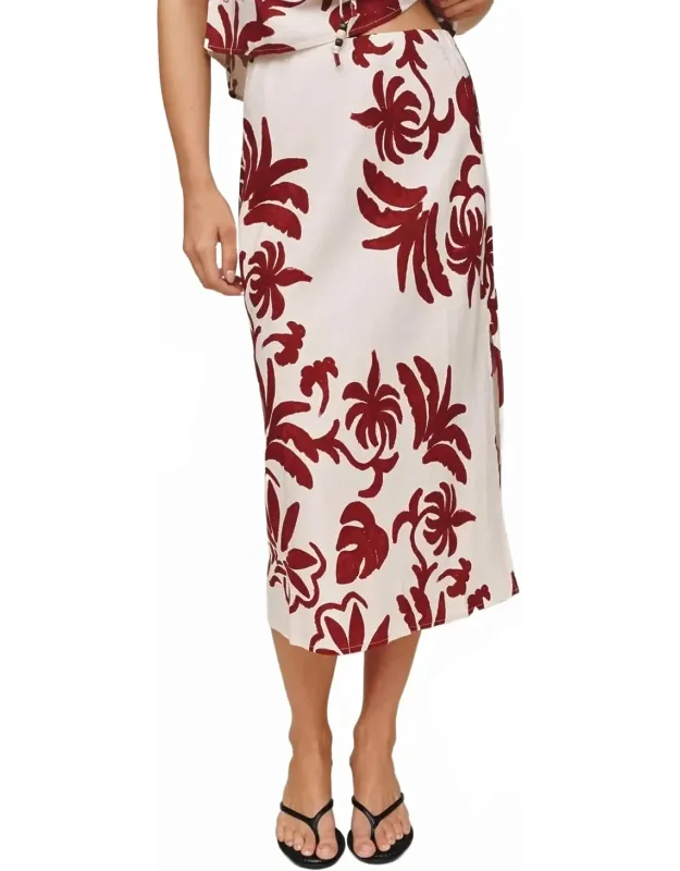 Bias Side Slit Skirt