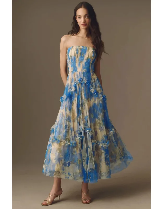 Strapless Bustier Maxi Dress