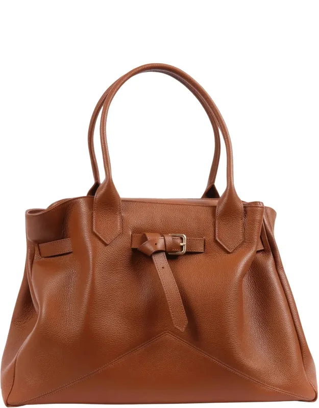 Structured Leather Tote Bag