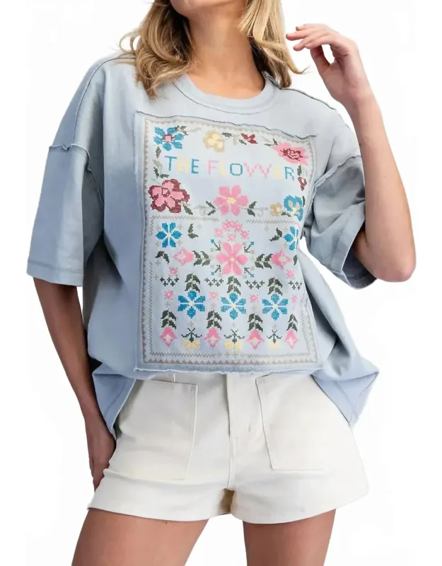 Soft Washed Flower Patch Graphic T-shirt