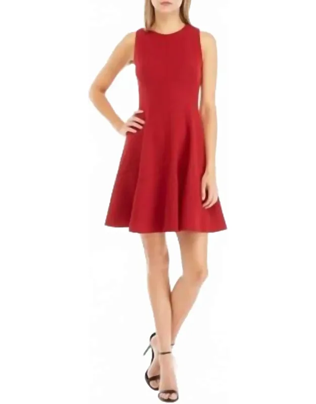 Sleeveless Crepe Fit And Flare Dress
