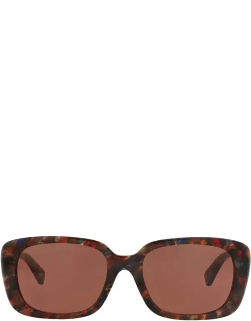 Square-frame Sunglasses With Saddle Nose Bridge And Protective Case