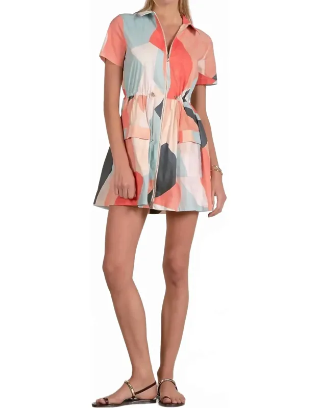 Collared Zip Mini Dress