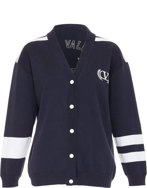 Logo Embroidered Varsity Cardigan