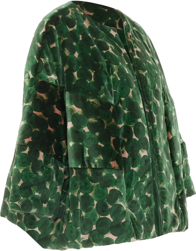 Violini Abstract Print Velvet Cocoon Jacket