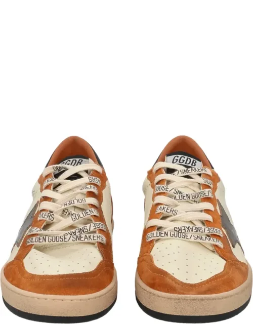 Vintage-effect Leather Sneakers
