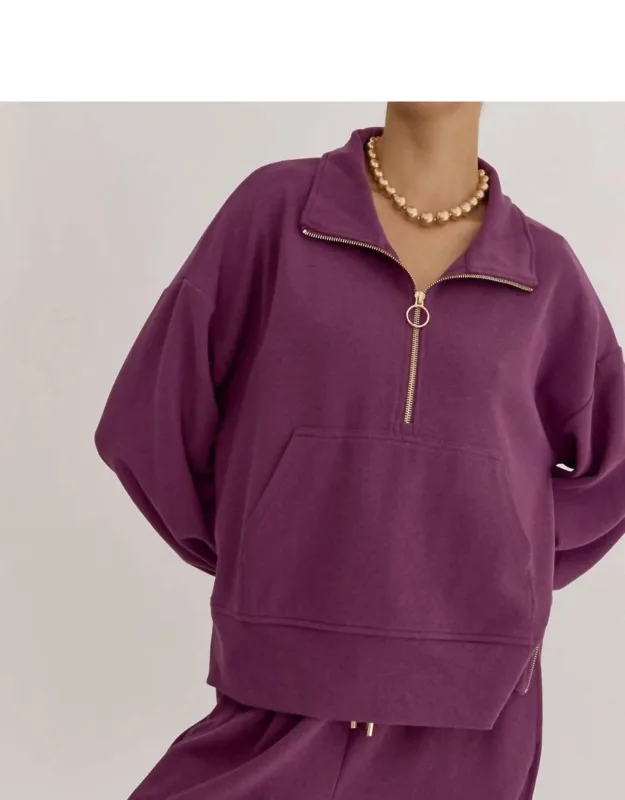 Ribbed Zip Up Collared Sweater