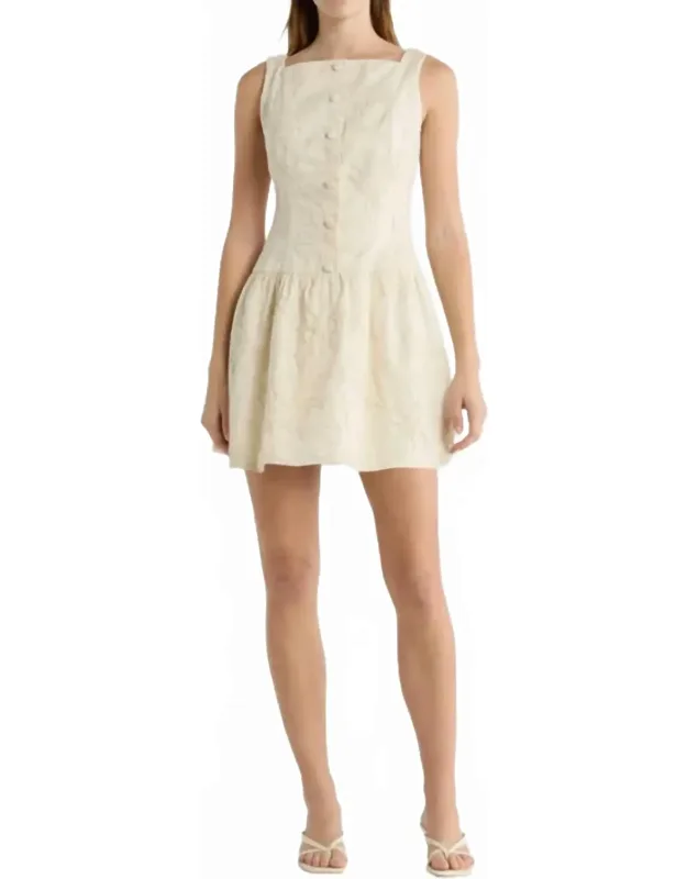 Embroidered Bodice Mini Dress