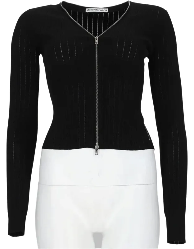 Pointelle Textured Cardigan