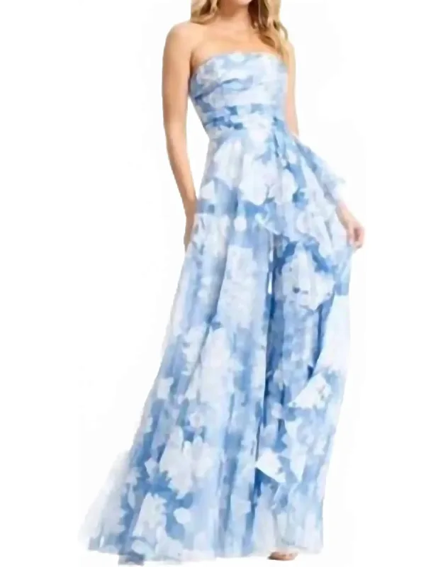 Strapless Straight Neck Dress