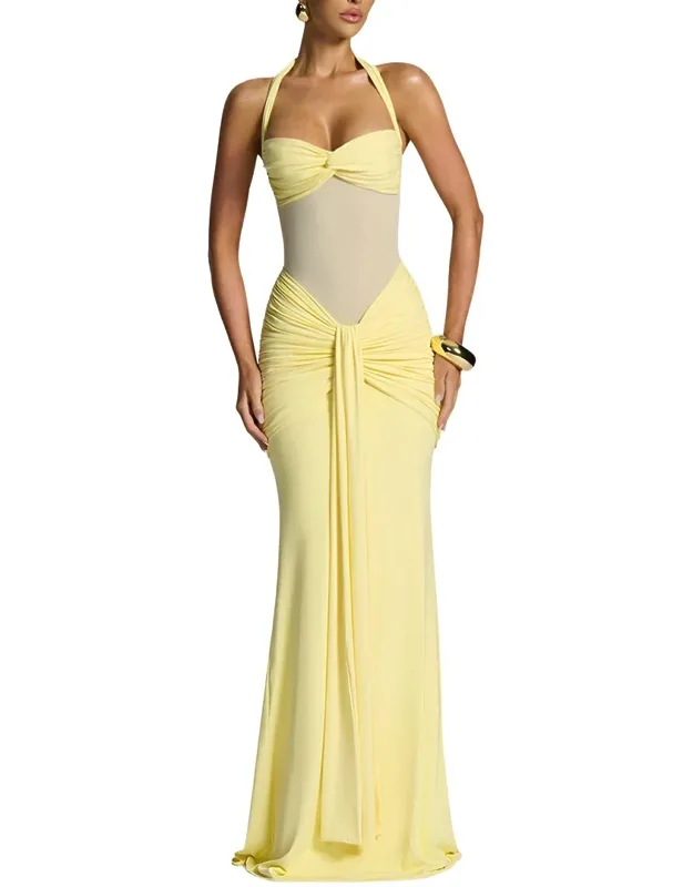 Maxi Dress - Approximately 52in From Shoulder To Hem, 100% Polyester