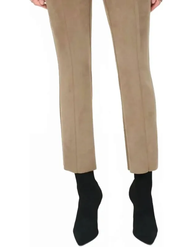 Scuba Suede High Waist Slim Flared Pants