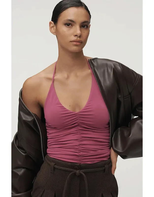 Ruched Halter Tank Top