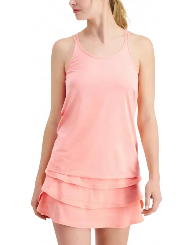 _activewear Solid Strappy Tank Top With Moisture-wicking Properties And Crisscross Elastic Straps_