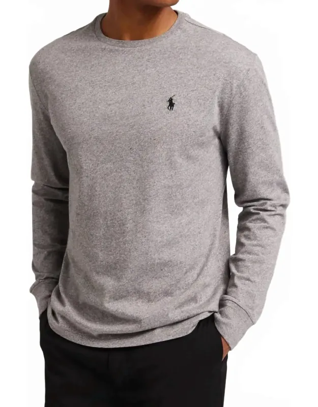 Soft Cotton Crewneck Long Sleeve T-shirt