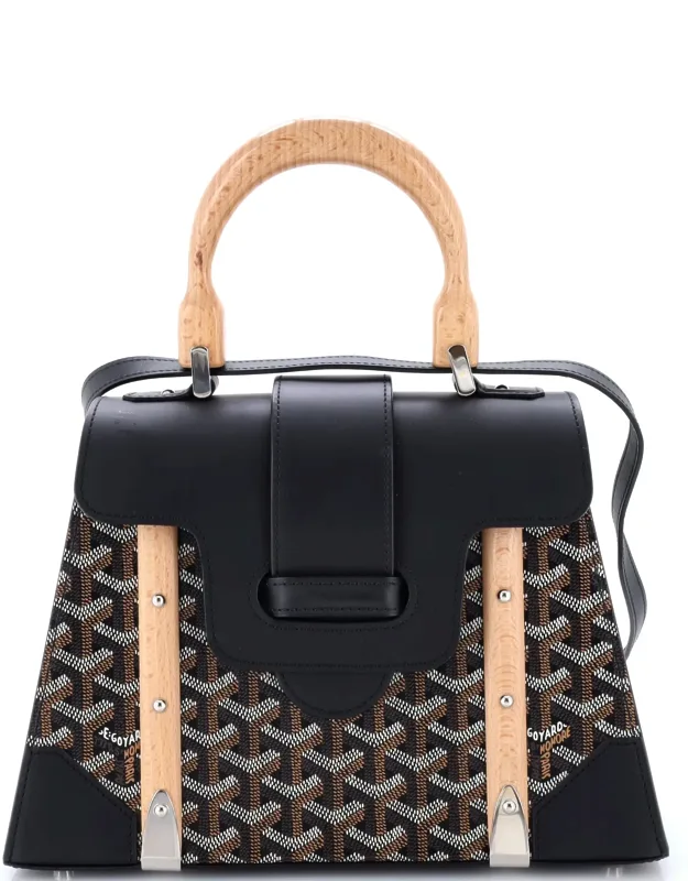 Saigon Top Handle Bag Coated Canvas With Leather Pm, Minor Scuffs, Creases