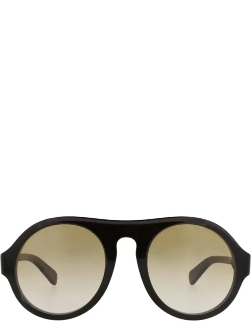 Round-frame Recycled Acetate Sunglasses - Saddle Nose Bridge, Non-polarized