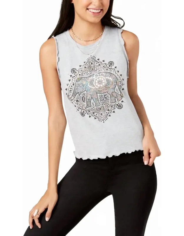 Hamsa Metallic Graphic Tank Top