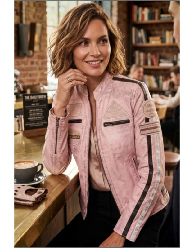 Biker Racing Badges Leather Jacket