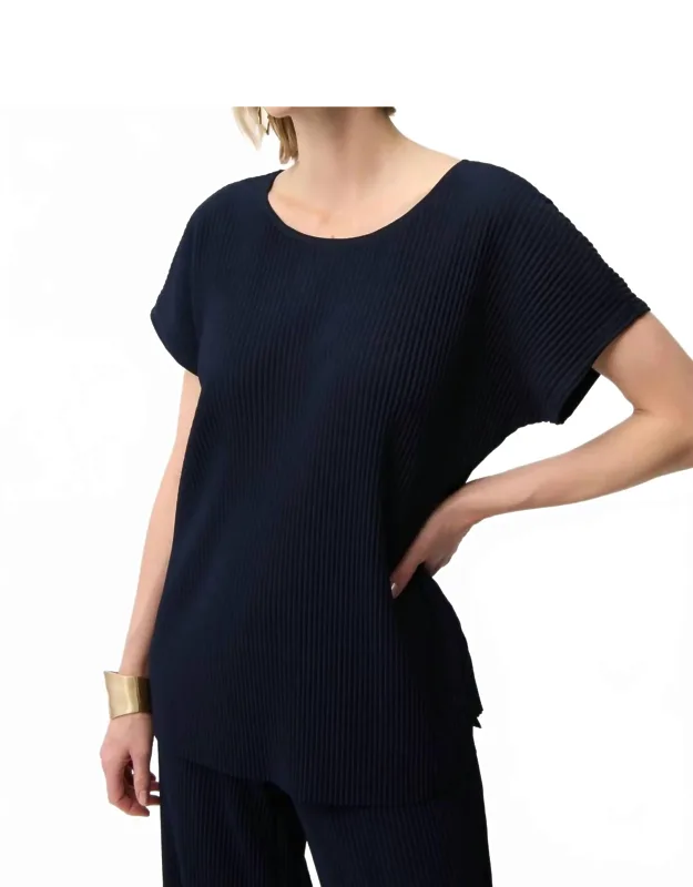 Pleated Scuba Crepe Boxy Top