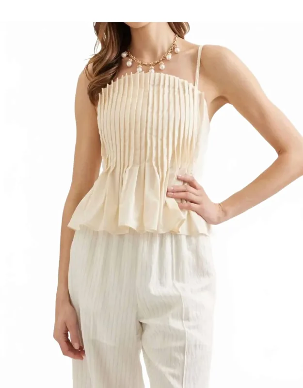 Pleated Sleeveless Top