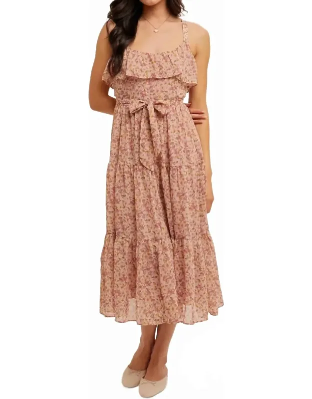 Floral Ruffle Midi Dress