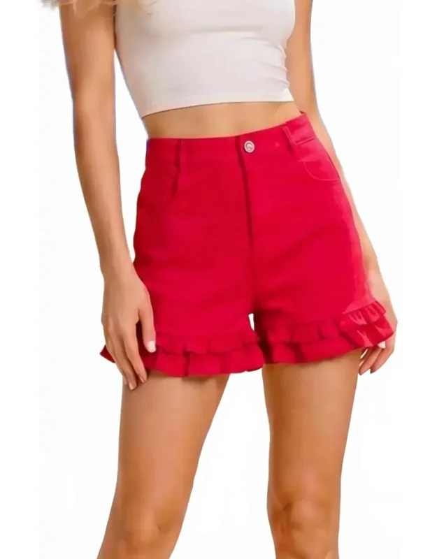 Scarlett Ruffle Hem Summer Shorts