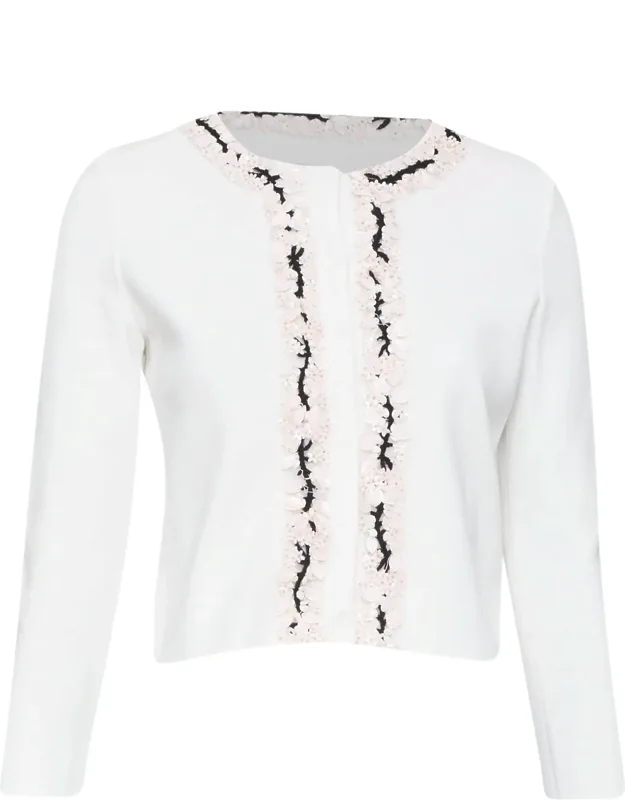 Petal Bead Trim Cardigan