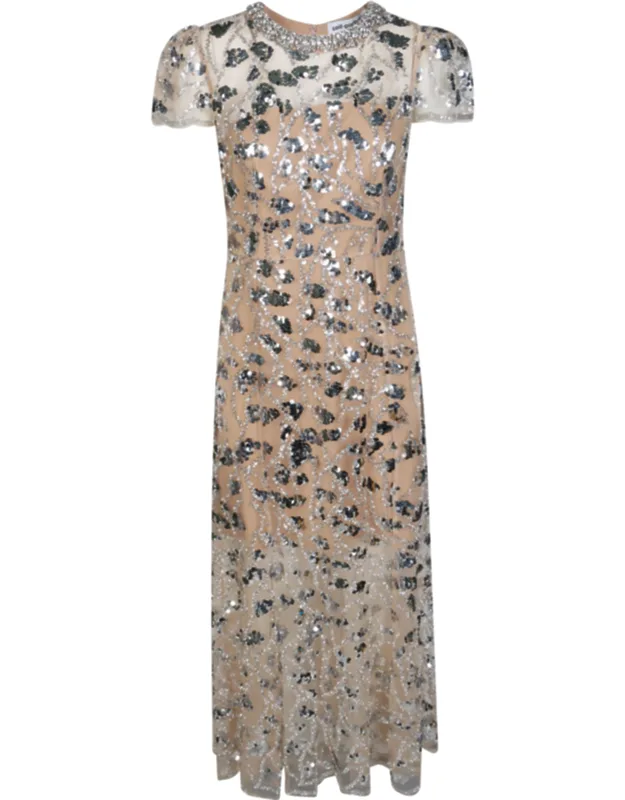 Sequin Sheer Midi Dress