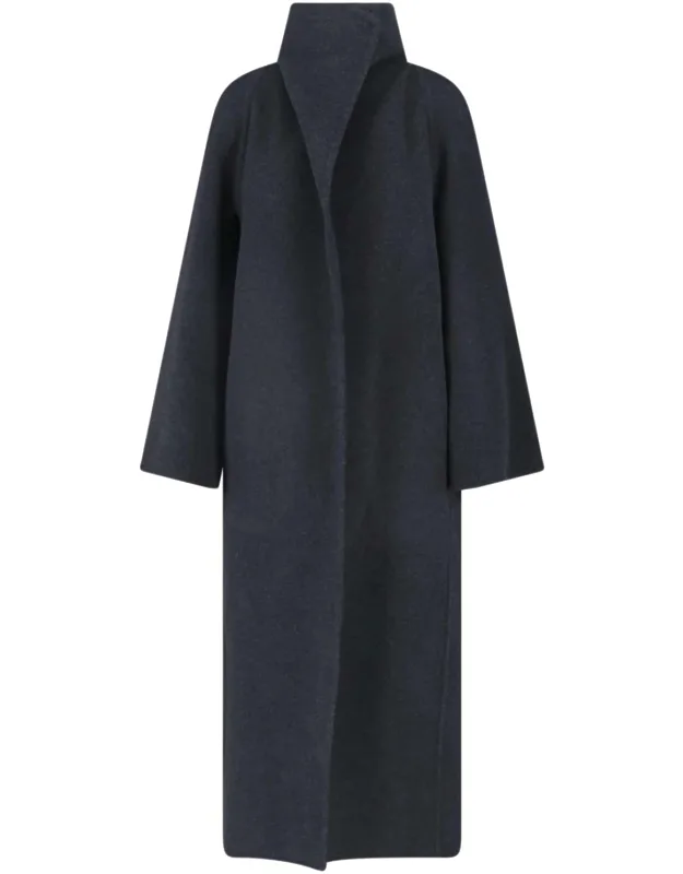 Wide Lapel Belted Wool Coat
