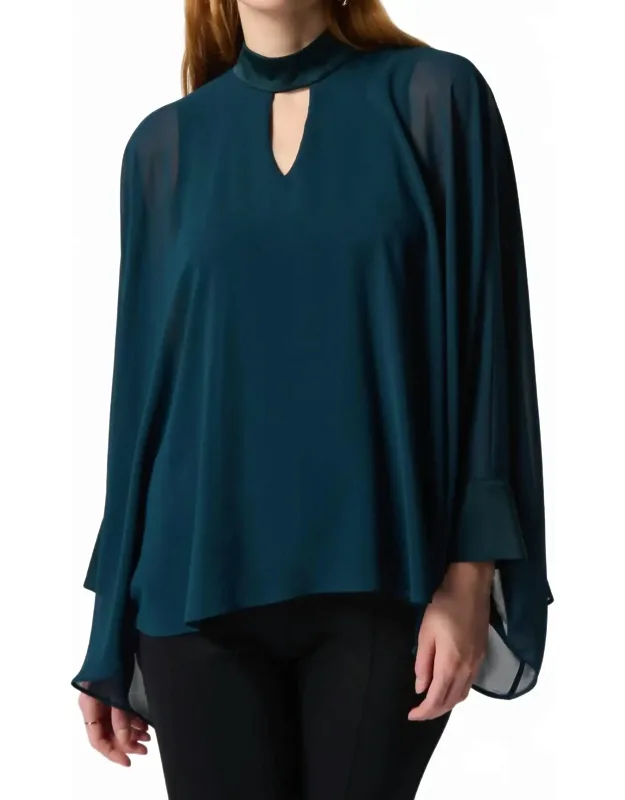 Chiffon Mock Neck Top