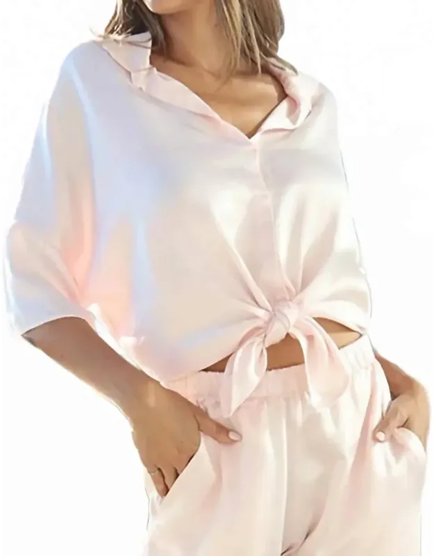 Satin Top With Collar