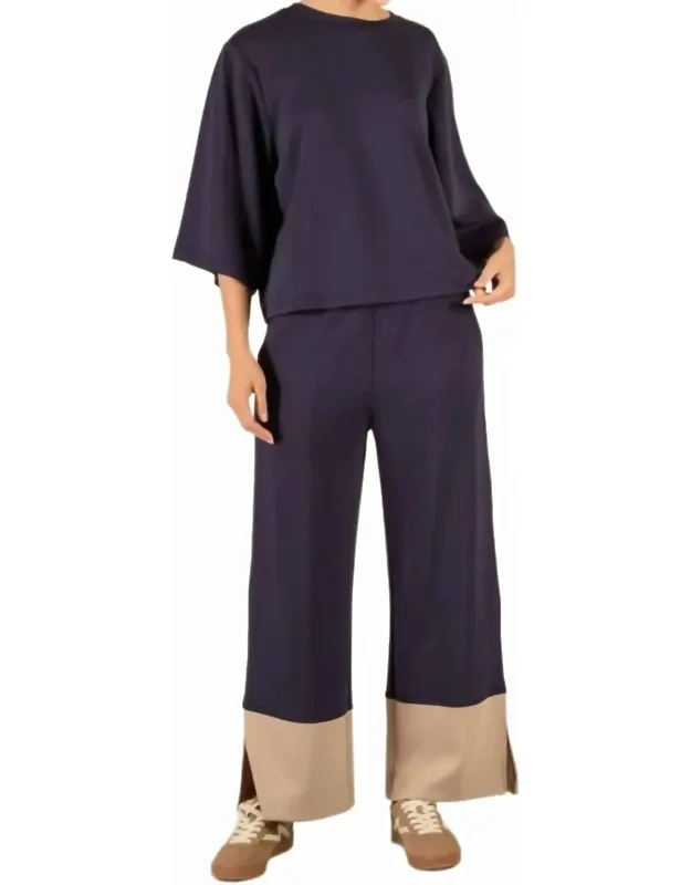Butter Colorblock Wide Leg Pants
