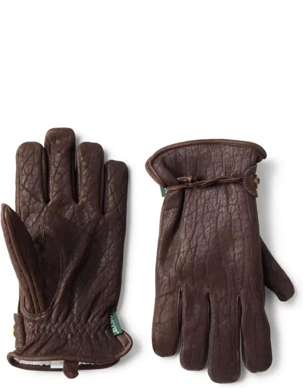 Bison Leather Lined Winter Gloves